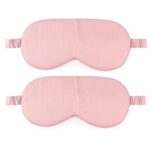 [BRSRMBIRBMORY3T6] HBHLFZ Sleep Mask 2 Pack - Bamboo Viscose Fiber Sleeping Eye Mask - with Elastic Band/Headband - Comfort Sleeping Shade - for Nighttime Sleeping, Traveling & Napping（Pink）