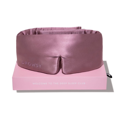 [BRSWYHD4OYGWOC3X] DROWSY Silk Sleep Mask - Face-Hugging, Padded Cocoon for Luxury Sleep in Total Darkness - 100% Pure Mulberry Silk (Damask Rose)