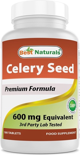 [BRSWKYI3BB4R4EA7] Best Naturals Celery Seed 600 Mg Tablet, 180 Count (817716014401)