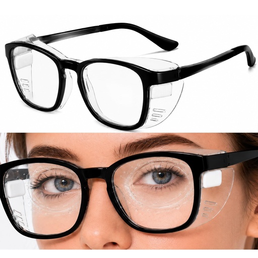 [BRSRYYY7OIIWADTX] Moisture Chamber Glasses for Dry Eyes, TR90 Dry Eye Relief Glasses for Work, Reading, Study and Daily Use, with Reusable Moisture Pads, Large