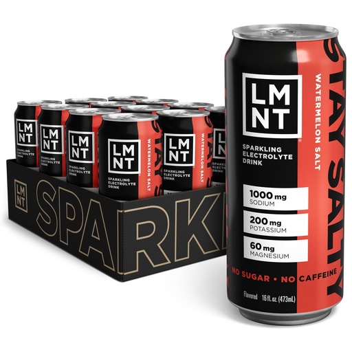 [BRSRAZYTDMPQKAD7] LMNT Sparkling Electrolyte Drink - Watermelon Salt | 12-Count
