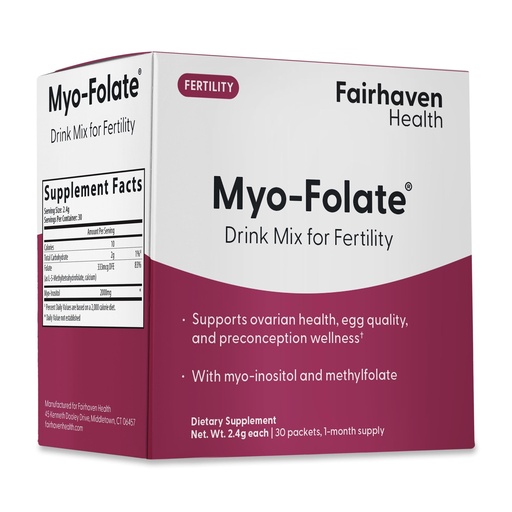 [BRSWGEAPBZ5A4CDO] Fairhaven Health Folate and Myo Inositol Powder for Women - 1 Per Day, Female Fertility Supplement, Ovarian Health and Egg Quality - 2000 mg Myo-Inositol and 333 mcg Methylfolate – 30 Stick Packs