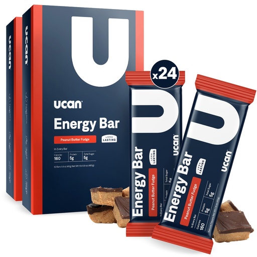 [BRSREFQ2PMMGOHLB] UCAN Energy Bars 2-Pack Bundle – Peanut Butter Fudge | 24 Bars Total (2 x 12 ct Boxes) | Low Sugar, Non-GMO, Keto-Friendly, Plant-Based, Gluten-Free, 1.4oz Bar