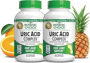 [BRSROAT4OEJQ2ELH] Botanic Choice Uric Acid Complex Foot Joint Support Supplement – Help Sooth Discomfort with Celery Seed and Bromelain - 2 Pack