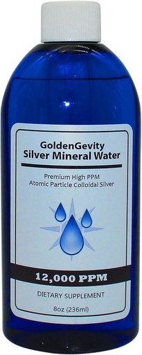 [BRSRMCQFDICWGD3P] 12,000 PPM Bioactive Atomic Colloidal Silver, 8 oz | Non-Toxic, Non-GMO Trace Mineral Immune Support Supplement