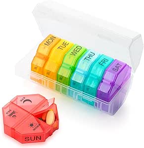 [BRSRMFD5CJ7WMCA2] Weekly Pill Organizer 4 Times a Day, Large Pill Box 7 Day Daily Pill Case with 28 Extra Large Compartments Portable Travel Pill Container Big Medicine Organizer for Supplement Vitamin (White)