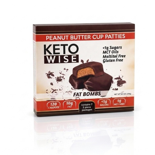 [BRSRYEA3B5YQEHL4] Keto Wise Fat Bombs Peanut Butter Patties, Pack of 7