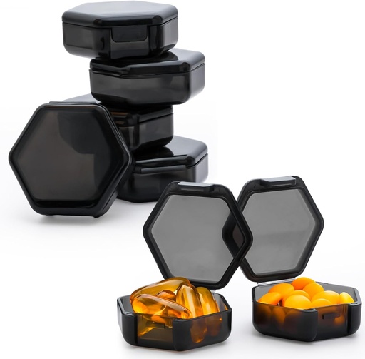 [BRSROCAZOUDROAY6] Cutie cu pastile mici, 7 Packs Case cu pastile de călătorie, Portabil BPA Mini Organizator gratuit pentru pungi de buzunar, Daily Medicine Container Vitamina, ulei de pește și stocare supliment