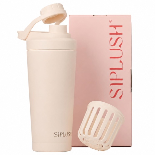 [BRSRAA36DNYAGCI4] Insulated Protein Shaker Bottle 24oz, Dishwasher Safe, Creamy Pink