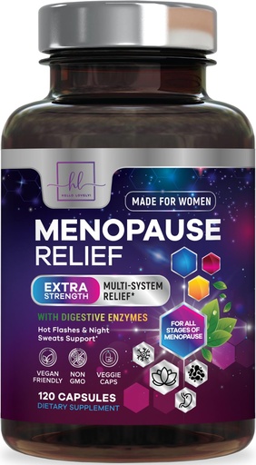 [BRSRAFD5OYMQG3IY] Menopause Supplements for Women - Hot Flash Night Sweats & Menopause Relief Pills - Probiotic Blend 8 Billion CFU Per Serving with Dong Quai & Black Cohosh - Vaginal, Digestive Support - 120 Capsules