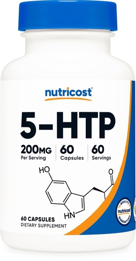 [BRSWGZL2PN4GCF3B] Nutricost 5-HTP 200mg, 60 Vegetarian Capsules (5-Hydroxytryptophan) - Non-GMO & Gluten Free