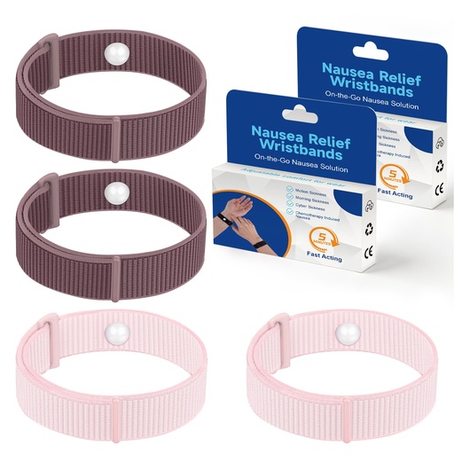[BRSRGC32DJ7WOCDA] 2 Pairs Motion Sickness Bracelets Nausea Bands for Adults and Kids
