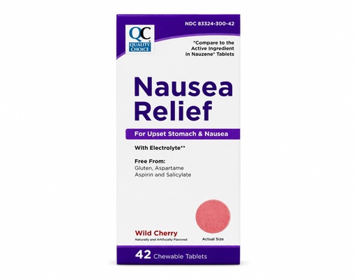 [BRSRYYAPAUHAYFD2] Quality Choice Nausea Relief Chewable Tablets Wild Cherry 42 Count