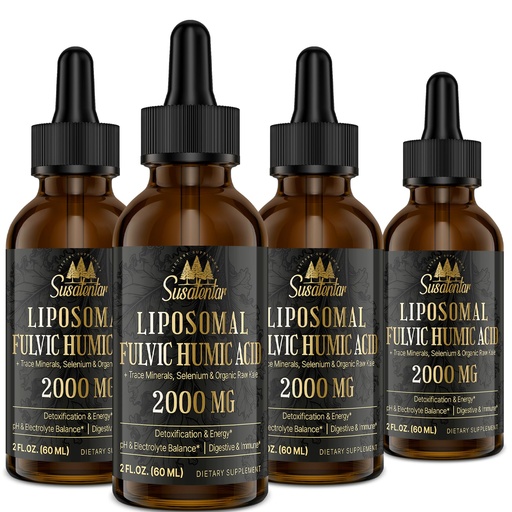 [BRSREGT7CEHBUEYZ] 2000 MG Liposomal Fulvic Acid + Humic Acid + Trace Minerals Complex - More Potent Than Shilajit, Electrolytes Liquid Supplement with Organic Kale for Energy, Digestion, Immunity & pH Balance, 8 Oz