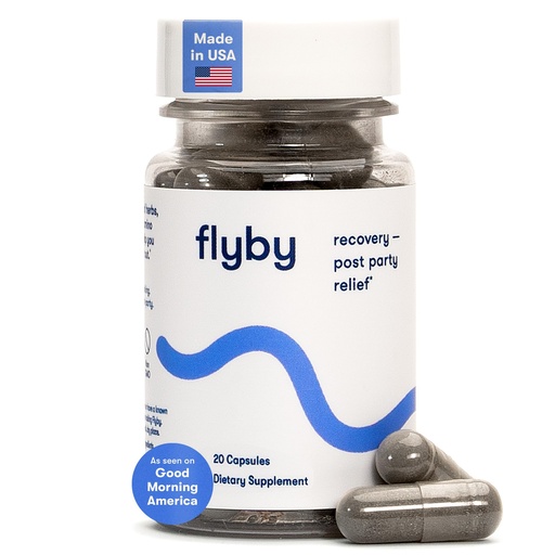 [BRSROEICOB6RY3I3] Flyby Recovery Supplement with DHM - All The Hang, Without The Over!™ Pre & Post Drinking Capsules with Milk Thistle, Vitamin C, B Vitamins, Ginseng, Activated Charcoal – Made in USA, 20 Count