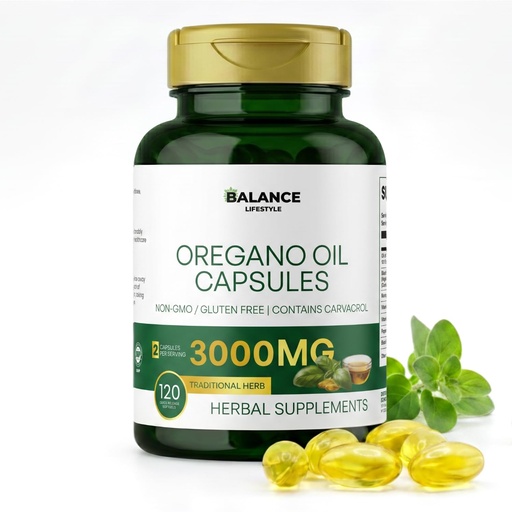 [BRSREA34DF7AKYLP] Oil of Oregano Capsules, 3000mg Oregano Oil Formulated with Black Seed Oil and Moringa, High Strength Carvacrol & Thymoquinone, Non-GMO, Gluten-Free 120 Softgels