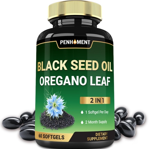 [BRSRGAIPCF6ROYDX] 550 mg Black Seed Oil with Oil of Oregano - 60 Softgels