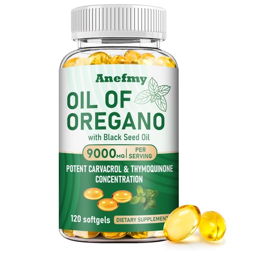 [BRSREAQEOUHWCETH] Oil of Oregano with Black Seed Oil Capsules, Non-GMO (120 Softgels)