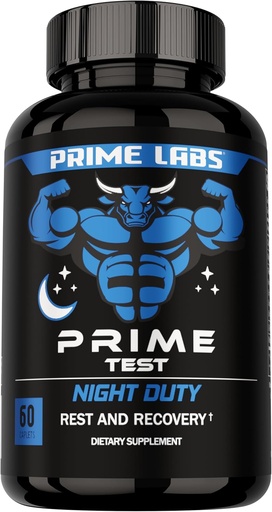 [BRSROZQFDIMAMHIZ] Prime Labs Night 值班 - 夜间测试酮助推器和睡眠支持 - PM Rest & Muscle Recovers - 60 Counters