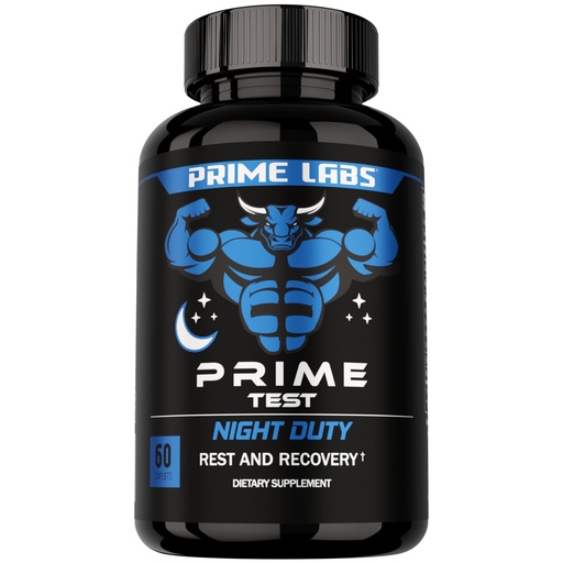 [BRSROZQFDIMAMHIZ] Prime Labs Night Duty - Nighttime Testosterone Booster & Sleep Support - PM Rest & Muscle Recovery Supplements - 60 Count