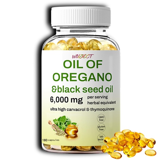 [BRSREFIKCJ4GCDQU] Oil of Oregano Softgels, 180 Count | 2 in 1 Formulated with Black Seed Oil, 4X Strength Carvacrol & Thymoquinone | Non-GMO(1 Pack)