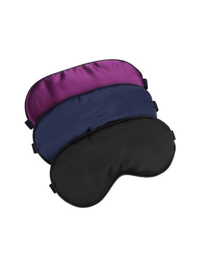 [BRSWYZ35OV7Q4CLX] Silk-Sleep-Mask Eye-Mask Eye-Cover Eyeshade - 100% Silk Soft Adjustable Strip(Black+Dark Blue+Purple)