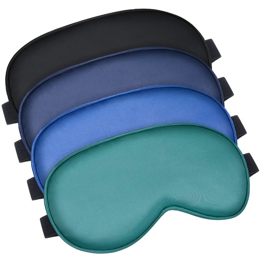 [BRSRMAYQBZ7BODTB] BBTO 4 Pcs Silk Sleep Eye Masks Smooth Soft Satin Eye Covers with Adjustable Strap Blindfold for Sleeping Blocking Out Lights Travel Relaxation (Royal Blue, Dark Green, Navy Blue, Black)