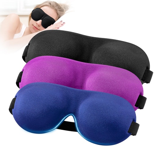 [BRSWECQZOFYQMDTP] YIVIEW Sleep Mask for Back and Side Sleeper 3 Pack, 100% Blackout Eye Mask