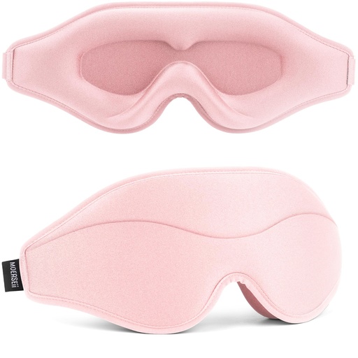 [BRSROHDYAACQKD3H] Sleep Mask - Total Blackout 3D Sleeping Mask, Super Lightweight & Silky Soft Eye Mask for Sleeping, Fully Adjustable Fit for Home, Office, Traveling, Meditation, Yoga, Pink