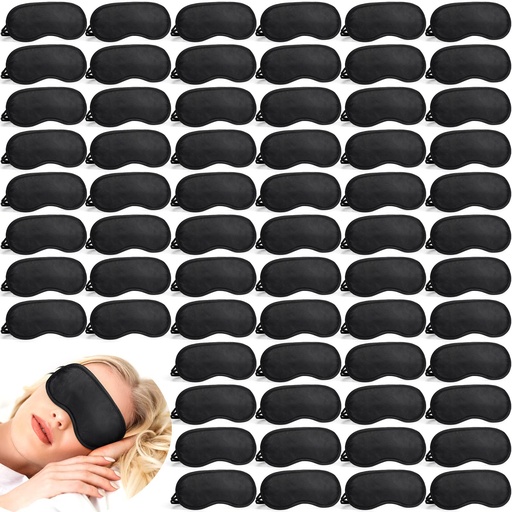 [BRSW2BALDIBAGFL4] Tarpop 200 Pcs Eye Mask Sleeping Blindfold Eye Cover with Adjustable Strap for Games Party Team Building Travel Individually Wrapped Sleep Mask for Women Men (Black)