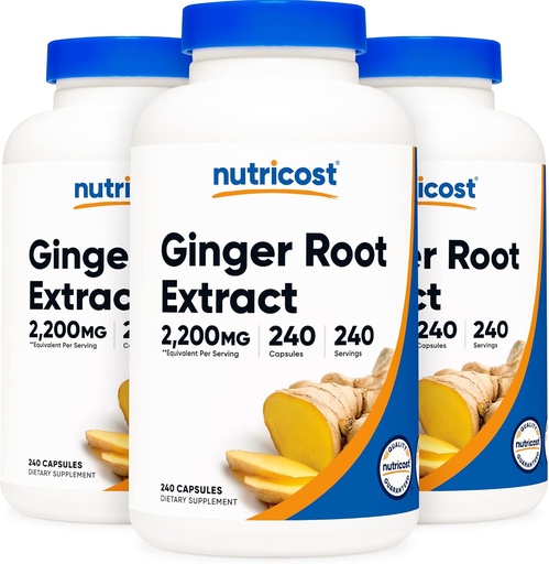 [BRSWGYI3BUNRUCLG] Nutricost Ginger Root Extract 550mg, 240 Capsules (3 Bottles)