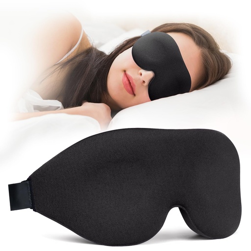 [BRSWYZYHCMARMFLZ] NEWVANGA Sleep Mask for Back and Side Sleeper, Travel Eye Cover, Black