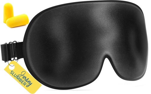 [BRSWKZQ7DIGWGF32] Jersey Slumber 100% Silk Sleep Mask for Women Men Side Sleeper - Light Blocking Eye Mask for Sleeping, Zero Pressure Soft Blindfold, Adjustable Strap, Silk Eye Cover for Travel Nap - Black