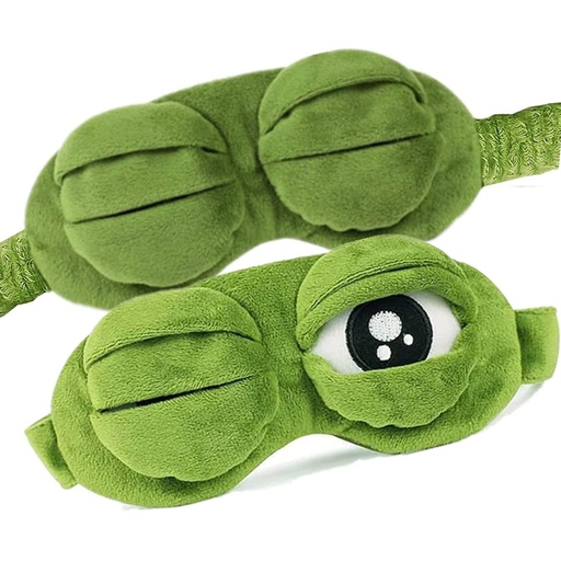 [BRSWGFL2AAJQMALH] 2 PCS Sleep Mask for Girls Women Men Kids Funny Cute Contoured Blackout Frog Cat Dog Animal 3D Sleep Eye Mask for Sleeping