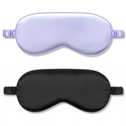 [BRSW2GAKA4MQ4YLK] IEKEODI 2 Pack Silk Sleep Masks, Light Blocking Eye Masks, Black & Purple