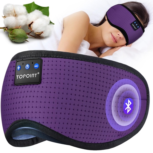 [BRSROHT7AR5GACQV] TOPOINT Sleep Mask Headphones Bluetooth Wireless 5.4, Breathable Cotton Eye Mask for Sleeping Side Sleepers Travel Music Headsets with Microphone Handsfree Men Women