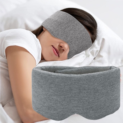 [BRSW2ZT6PJYA2CDL] Sleep Mask for Men Women,100% Cotton Sleep Eye Mask with Fully Adjustable Strap, 100% Light Blocking Eye Mask for Sleeping, 0 Pressure Eye Covers for Travel Yoga Nap (Gray)