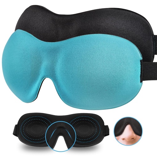 [BRSWGAQRAF6RUA3P] Sleep Mask SleepFun Invisible Alar Deep Orbit 3D Eye Mask Ultra Lightweight & Comfortable Sleeping Mask for Travel, Nap, Shift Works, Black & Blue