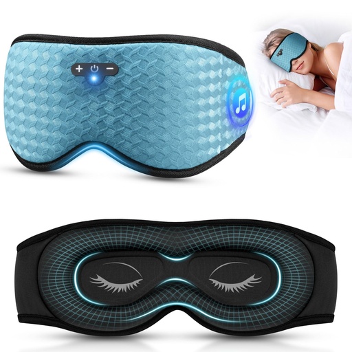 [BRSRAAAZOICQGHLO] 3D Sleep Mask with Bluetooth Headphones, Adjustable Bluetooth Eye Mask