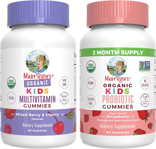 [BRSRABL4OIFAMEQV] Uşaqlar üçün MaryRuth Organics Gummies -Multivitamin (Mixed Berry & Cherry), & Probiyotik (Strawberry) | USDA Organic, No Gelatin! Yadda saxla