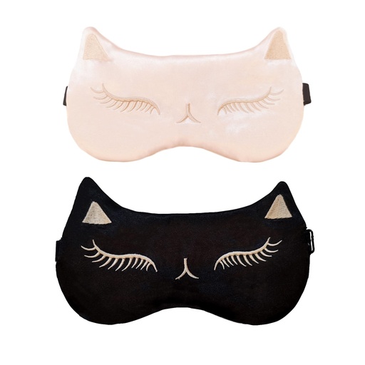 [BRSRMCQRCQORO3L4] Cute Cat Sleep Mask for Kids, 2 Pack Silk Sleeping Eye Cover Adjustable Mask Night Eyeshade Cover for Girls Boys Women Men Sleep Travel Nap Party Supplies