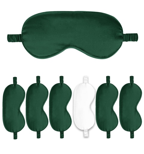 [BRSRGYYLPJ6AMH3Z] 7PACK Satin Eye Mask Silk Sleep Masks Silky Blackout Eyes Covers Sleeping Blindfold Eyeshade Wedding Bridal Gift Travel Naps