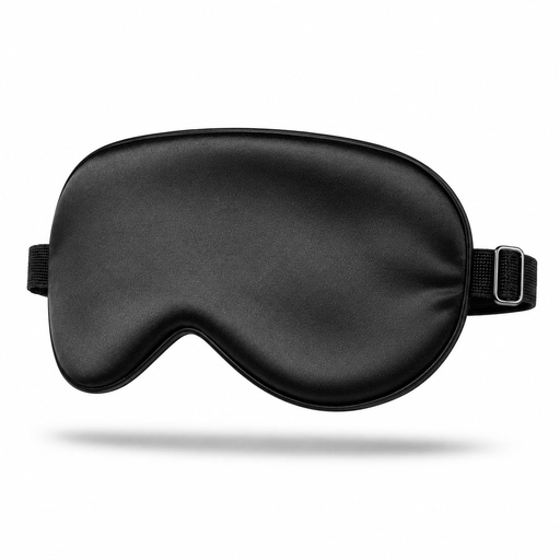 [BRSWYAQLAECBSHLX] Silk Sleep Mask, Adjustable Soft Eye Cover for Comfortable Sleep & Naps, Pressure-Free, Machine Washable - Black
