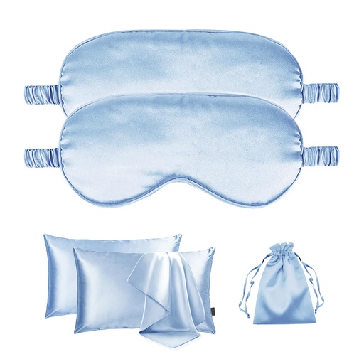 [BRSRGCQLO55REE33] 5Pcs Silky Sleep Mask Eye Masks Breathable Soft Satin Pillowcases Set for Sleeping Similar to Silk Pillowcase Travel Gift