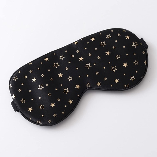 [BRSWGAIKBZYBODL7] 100% Silk Sleep Eye Mask Comfortable Blindfold Super Soft Eye mask for Women Men Block Light Travel Nap with Adjustable Strap Tim & Tina (Golden Stars)