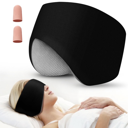 [BRSROHA5A4GRSFLH] Sleep Mask & Earmuffs for Sleep - 2 in 1 Ear & Eye Mask with Ear Plugs