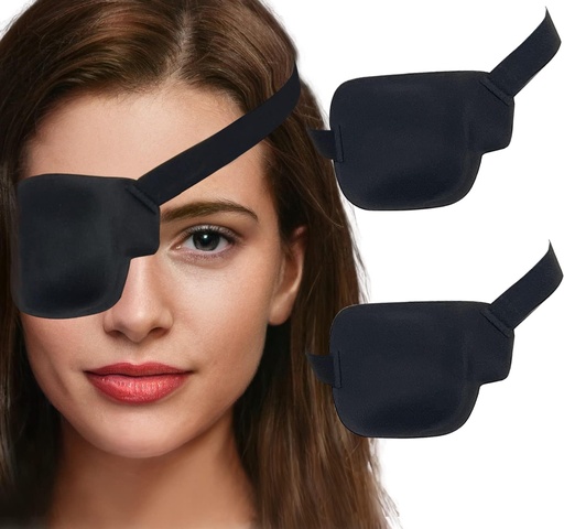 [BRSRMGLQO4OWECL6] Eye Patches for Adults and Kids, 2 Pcs 3D Eye Patch Black Adjustable Medical Eyepatch for Lazy Eye Amblyopia Strabismus and After Surgery (Right Eye)