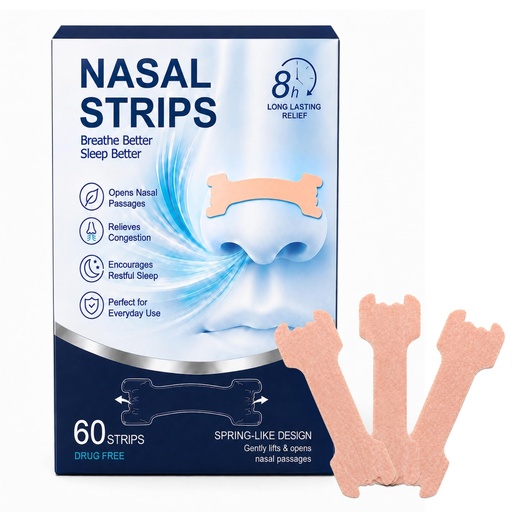 [BRSRYZALOYIA22T2] 60PCS Extra Strength Nose Strips for Breathing Nasal Strips for Snoring