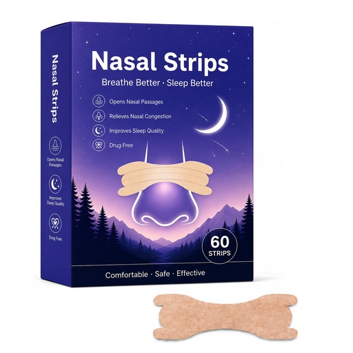 [BRSRYYYHPMMREF36] Extra Strength Nasal Strips for Snoring and Nasal Congestion Relief 60PCS