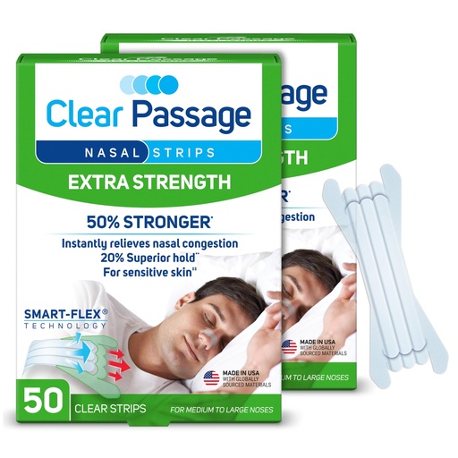 [BRSWYGA3CQBB4HQ3] Clear Passage Nasal Strips, Clear Extra Strength, 100 Count